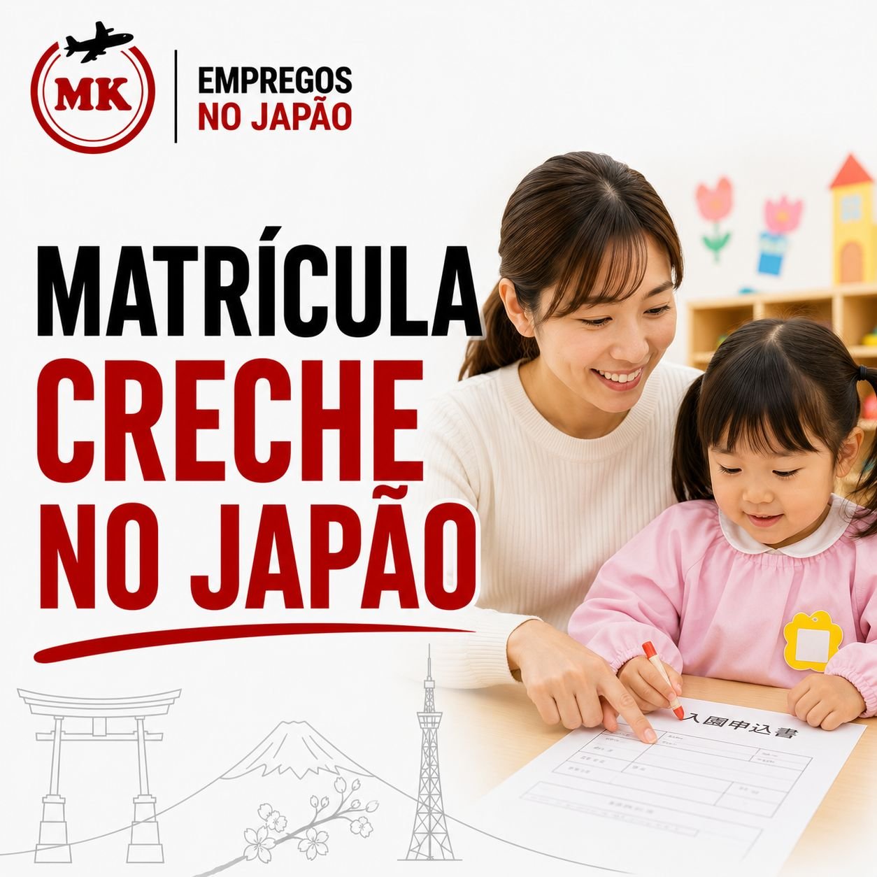 matrícula creche Japão